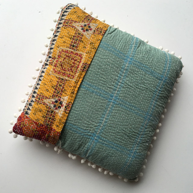 CUSHION, Indian Patchwork - Blue Yellow